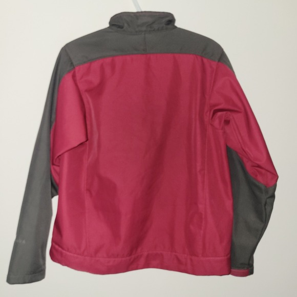 Berne Full Zip Jacket Women's Size Medium Regular Maroon Gray Soft Shell - Picture 2 of 10